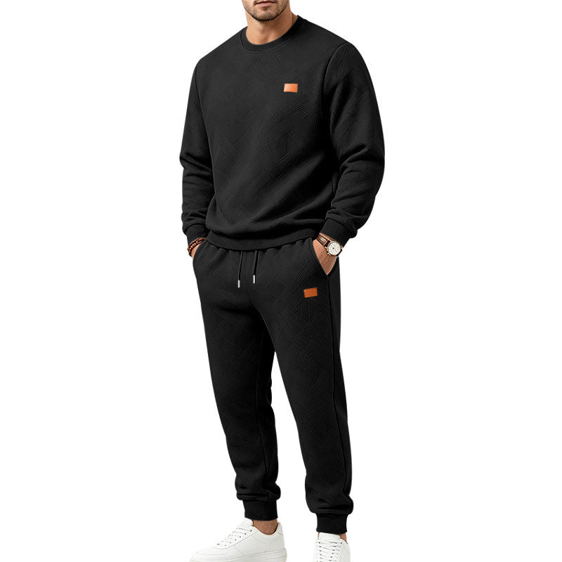 Conjunto Esportivo Casual Masculino em Jacquard Texturizado