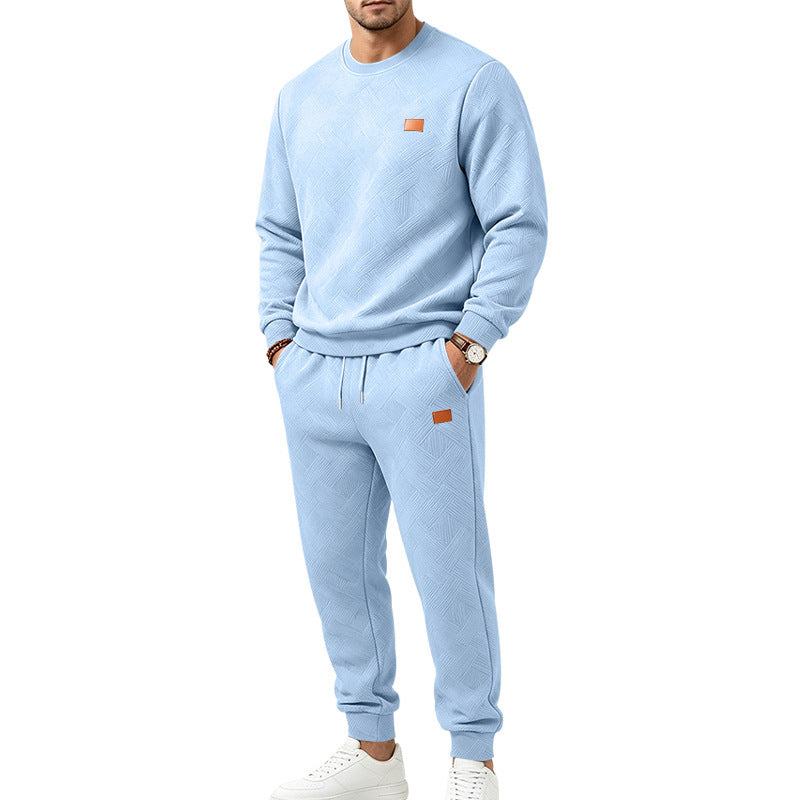 Conjunto Esportivo Casual Masculino em Jacquard Texturizado
