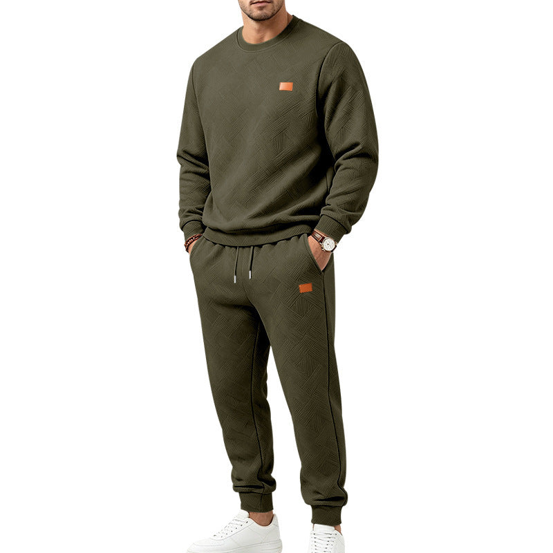 Conjunto Esportivo Casual Masculino em Jacquard Texturizado