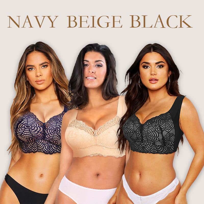Sutiã Plus Size de Renda com Levantamento e Suporte Máximo