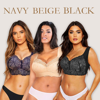 Sutiã Plus Size de Renda com Levantamento e Suporte Máximo