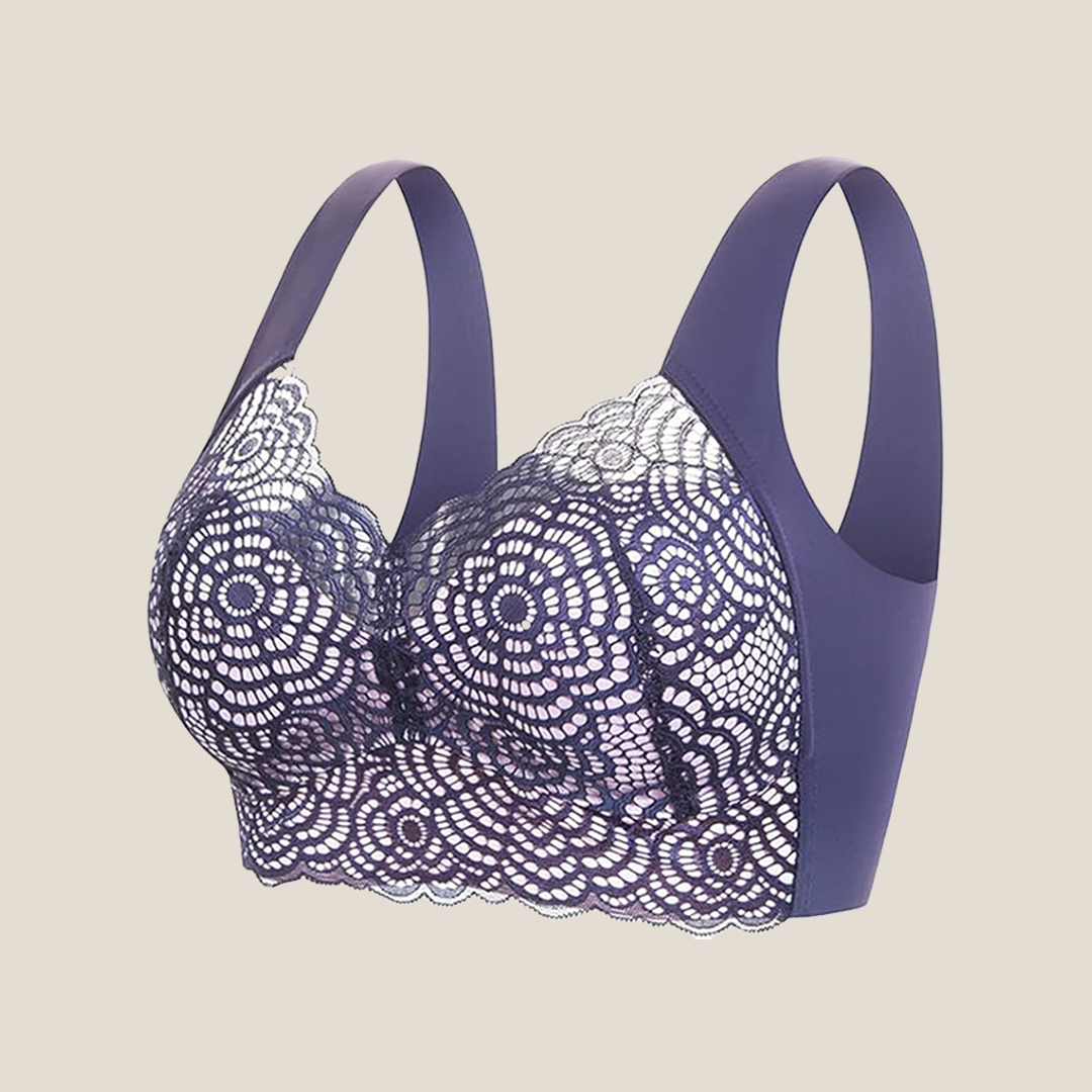 Sutiã Plus Size de Renda com Levantamento e Suporte Máximo