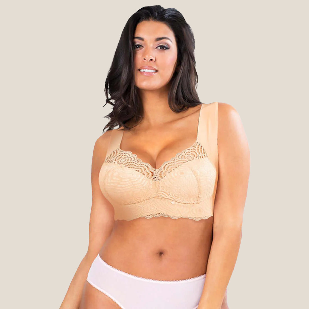 Sutiã Plus Size de Renda com Levantamento e Suporte Máximo