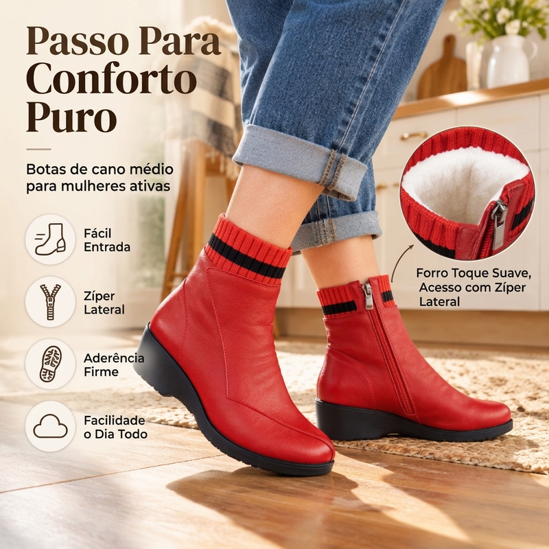 Botas Femininas Confortáveis, Quentes e Antiderrapantes