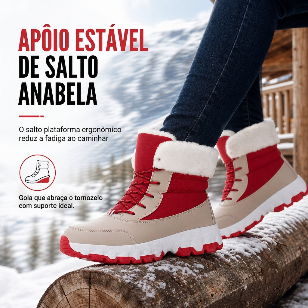 Botas de Neve de Inverno para Mulheres, Botas de Cano Médio Acolchoadas para Viagens ao Ar Livre, Tamanho Grande