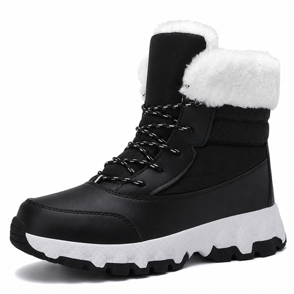 Botas de Neve de Inverno para Mulheres, Botas de Cano Médio Acolchoadas para Viagens ao Ar Livre, Tamanho Grande