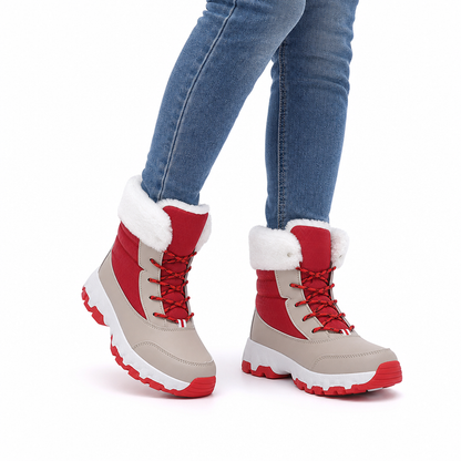 Botas de Neve de Inverno para Mulheres, Botas de Cano Médio Acolchoadas para Viagens ao Ar Livre, Tamanho Grande