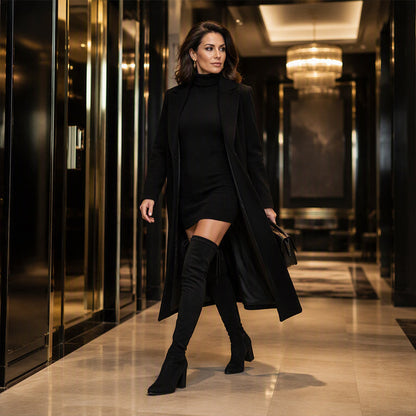 Chique botas femininas acima do joelho