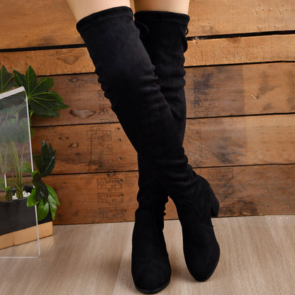 Chique botas femininas acima do joelho