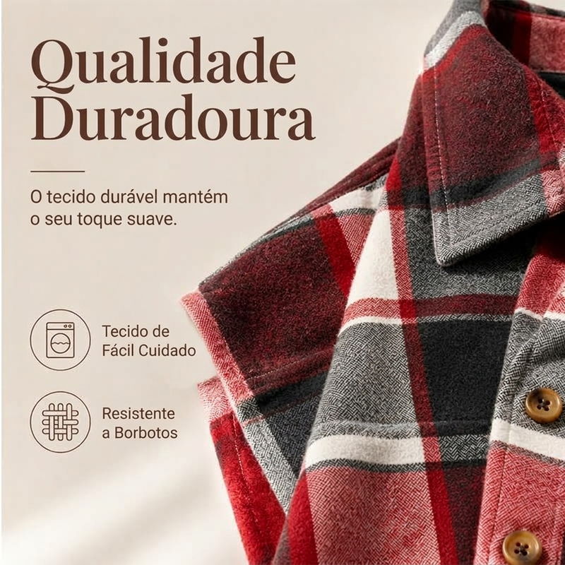 Camisa colete xadrez feminina com botões e bolsos