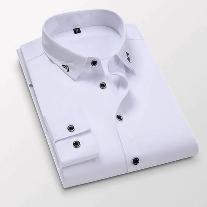 🔥2023-49%OFF🔥Camisa de manga larga para hombre con cuello bordado