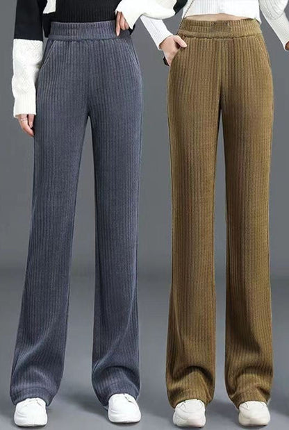 Pantalones versátiles y sencillos con cintura elástica y pantalones holgados para mujer.