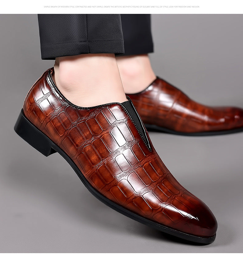 Zapatos de cuero casuales con patrón de piedra hechos a mano para hombres italianos