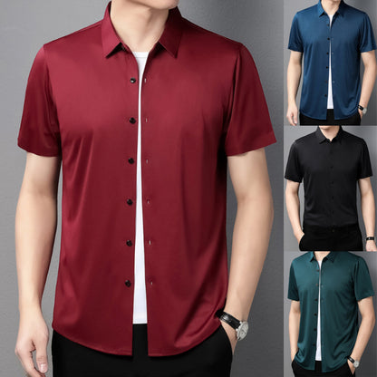 Camisa de manga corta de seda de hielo para hombre (compra 2 envío gratis)