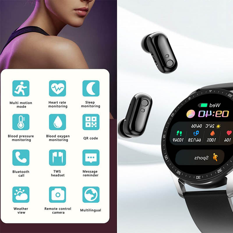 ⌚2024 Nueva Tecnología -2 EN 1 SMARTWATCH CON OÍDOS