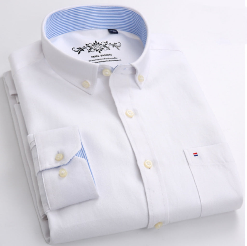 ✈Compre 2 y reciba el envío gratis🔥Camisa oxford de botones para hombre de alta calidad