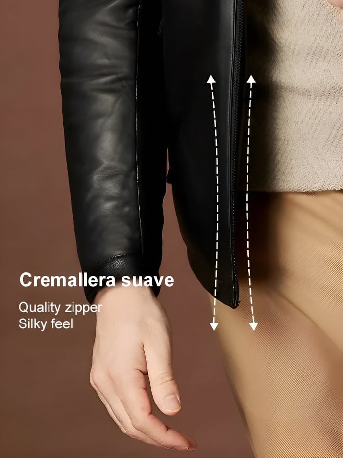 【💝Regalo perfecto】Elegante y cálida chaqueta de cuero para el invierno