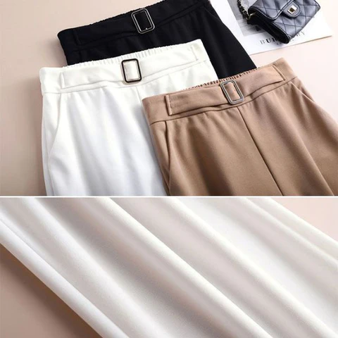 Pantalones de verano de seda holgados para mujer