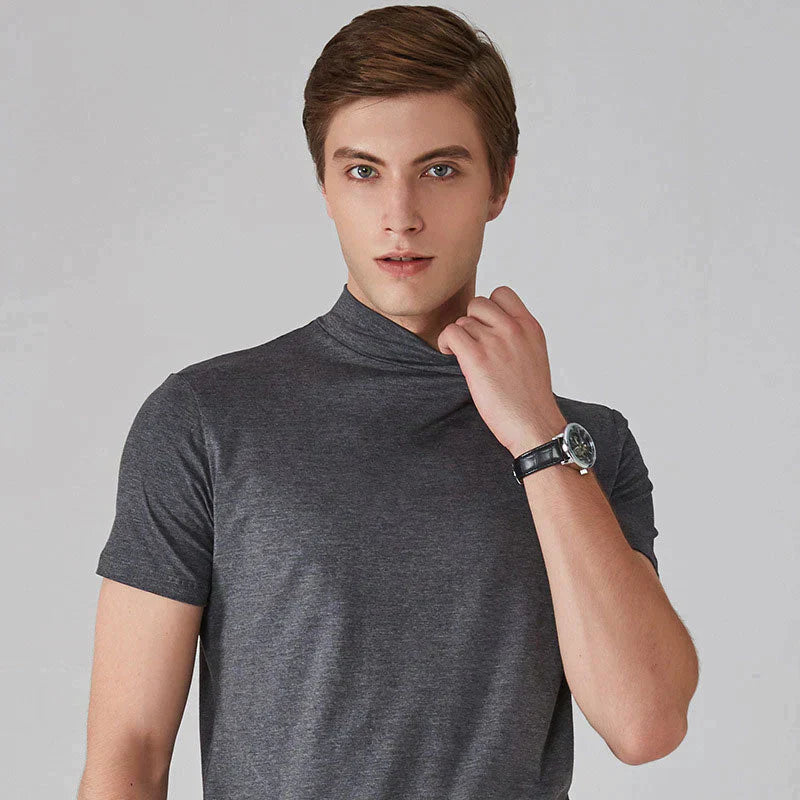 CAMISETA DE CUELLO ALTO SLIM FIT PARA HOMBRE🔥COMPRA 3 ENVÍO GRATIS🔥-11