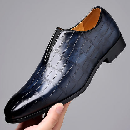 Zapatos de cuero casuales con patrón de piedra hechos a mano para hombres italianos