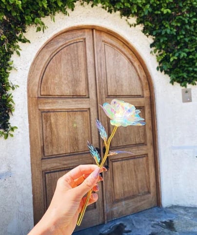 💖Para el regalo de sus seres queridos🎁Rosa de cristal colorida