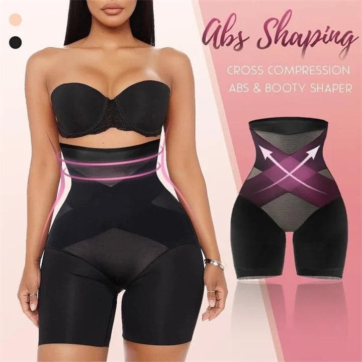 Rebajas de verano - 50% de descuento-Nueva shaper cruzada de cintura alta para comprimir el abdomen y las caderas