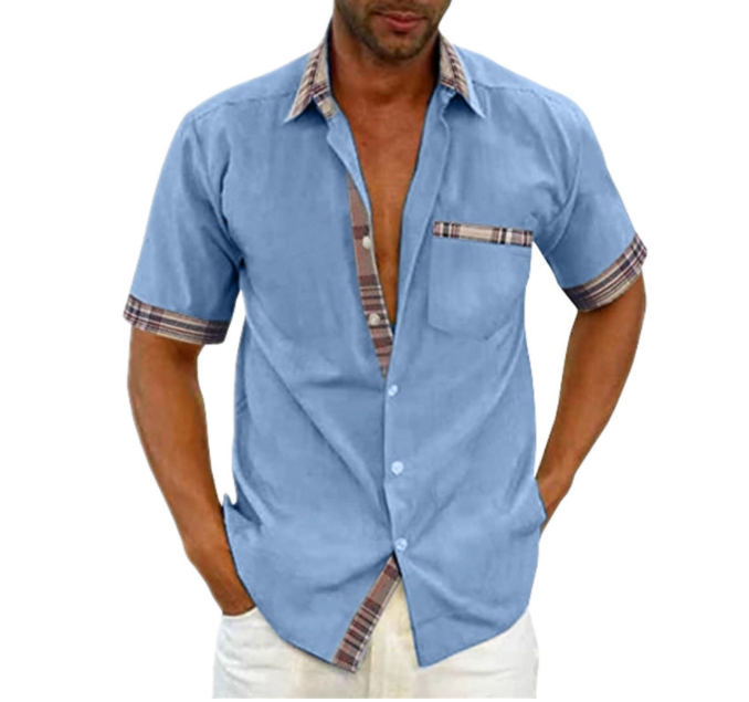 Camisa transpirable informal de verano para hombre.