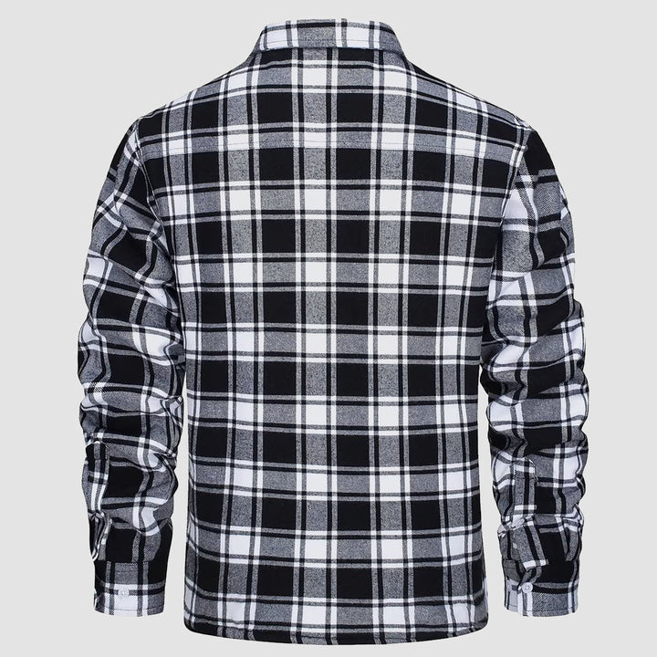 🔥Liquidación de verano - 50% DE DESCUENTO🔥Hombres Sherpa Camisa Forro Polar Chaqueta de franela con 3 bolsillos Casual Plaid Button Down Abrigo de invierno