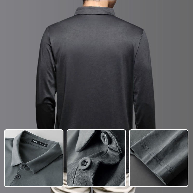 Camisa de Manga Larga Suave para Hombre de Negocios Casual - Caballero Elegante